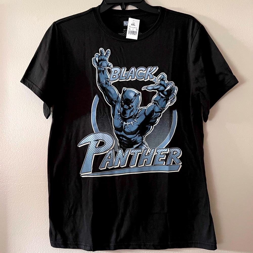 Marvel BLACK PANTHER Tee UNISEX Youth size XXL * Black & Blue T-Shirt Teen Tween